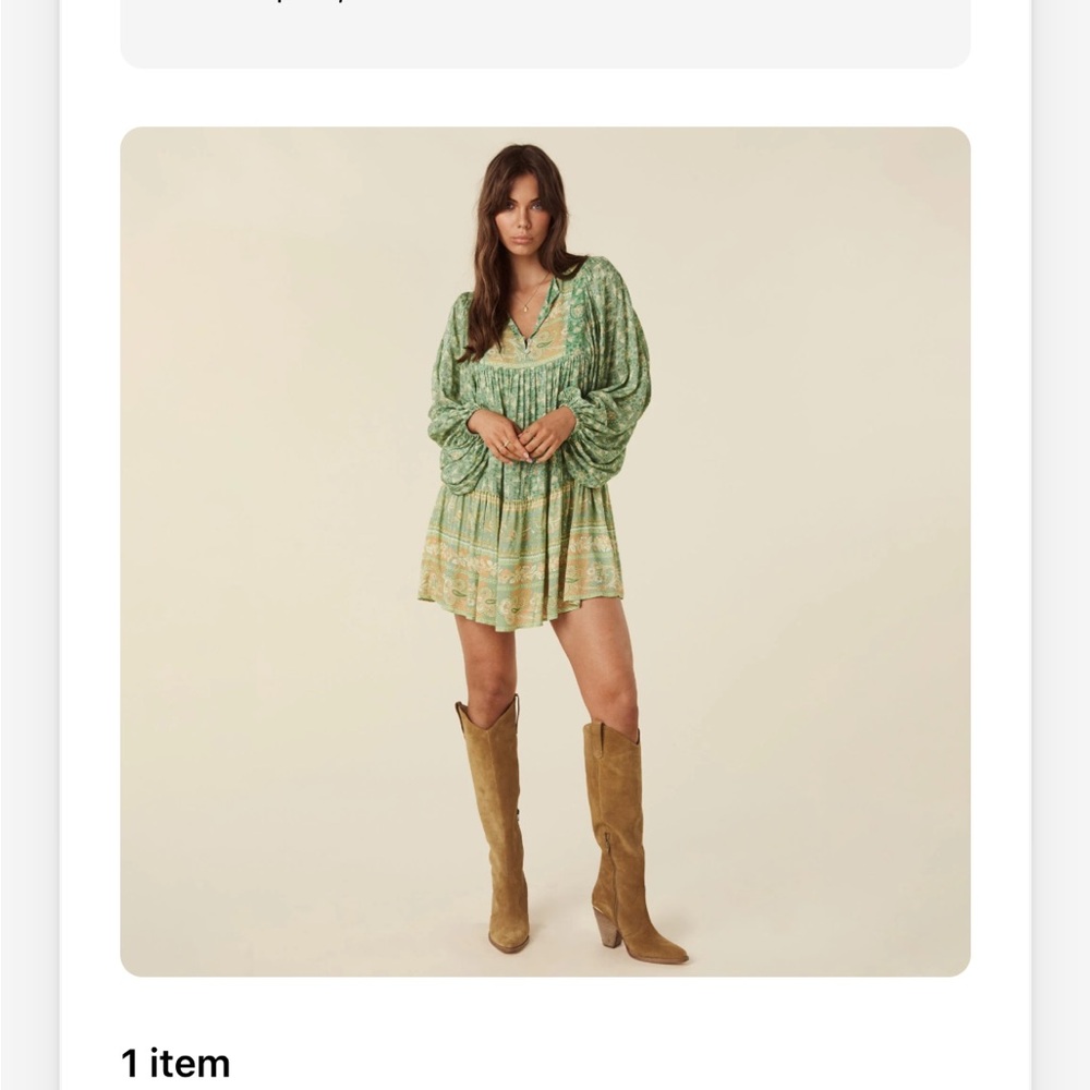 Spell Green Long Sleeve Sundress